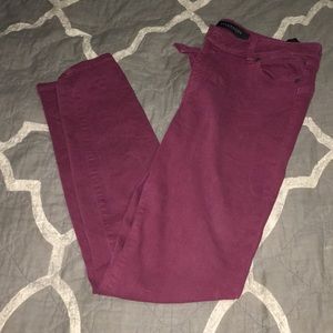 Burgundy super skinny jeans